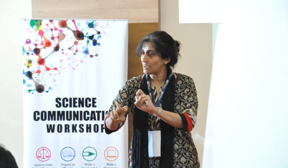 [14 In action at a science communication workshop]