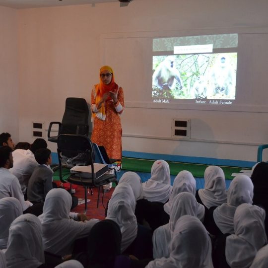 A wildlife awareness programme at Government Higher Secondary School Hariganwan in Ganderbal district of Kashmir.